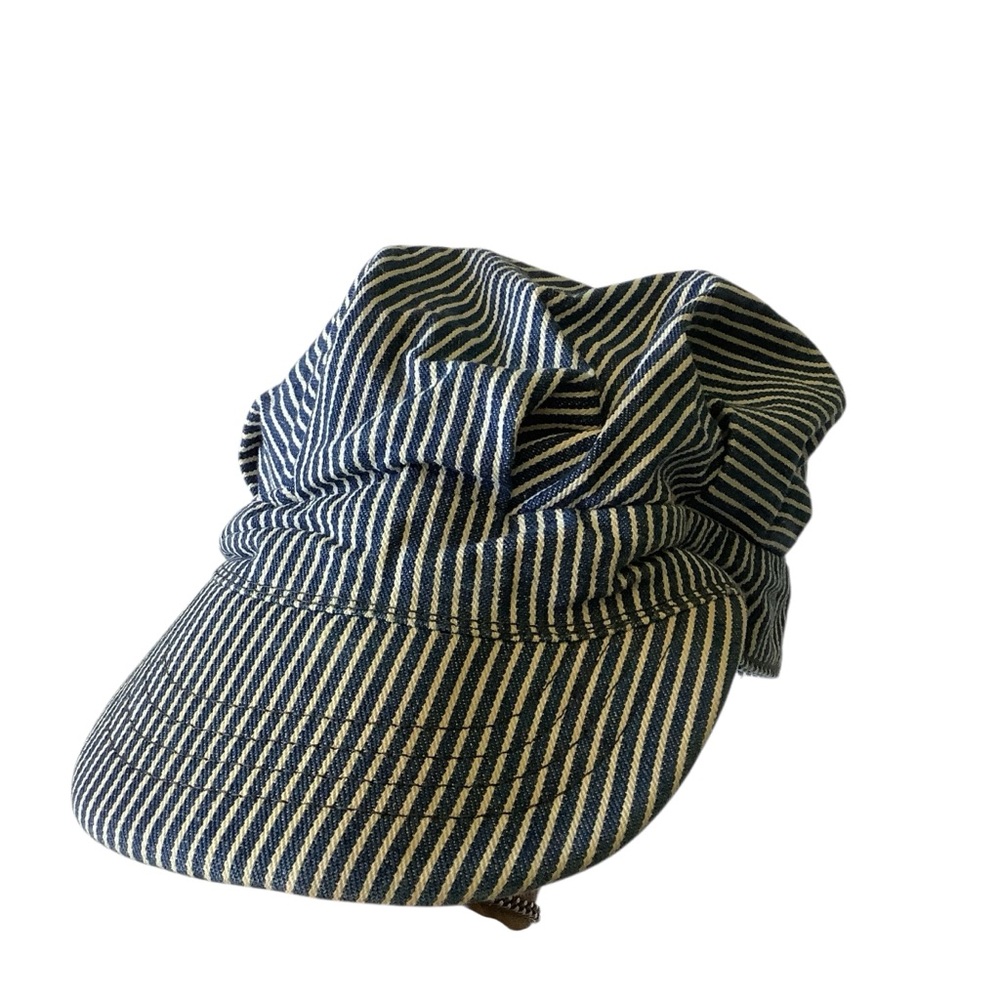 Toddler Striped Blue and White Train Conductor Cap